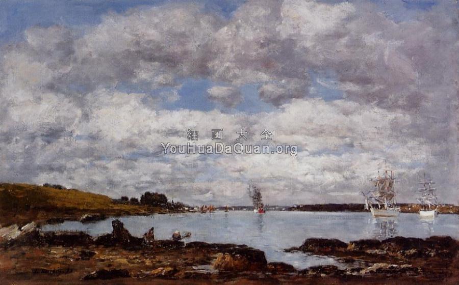 Kerhorl, the Bay, Mouth of the River Landerneau - 尤金·布丹